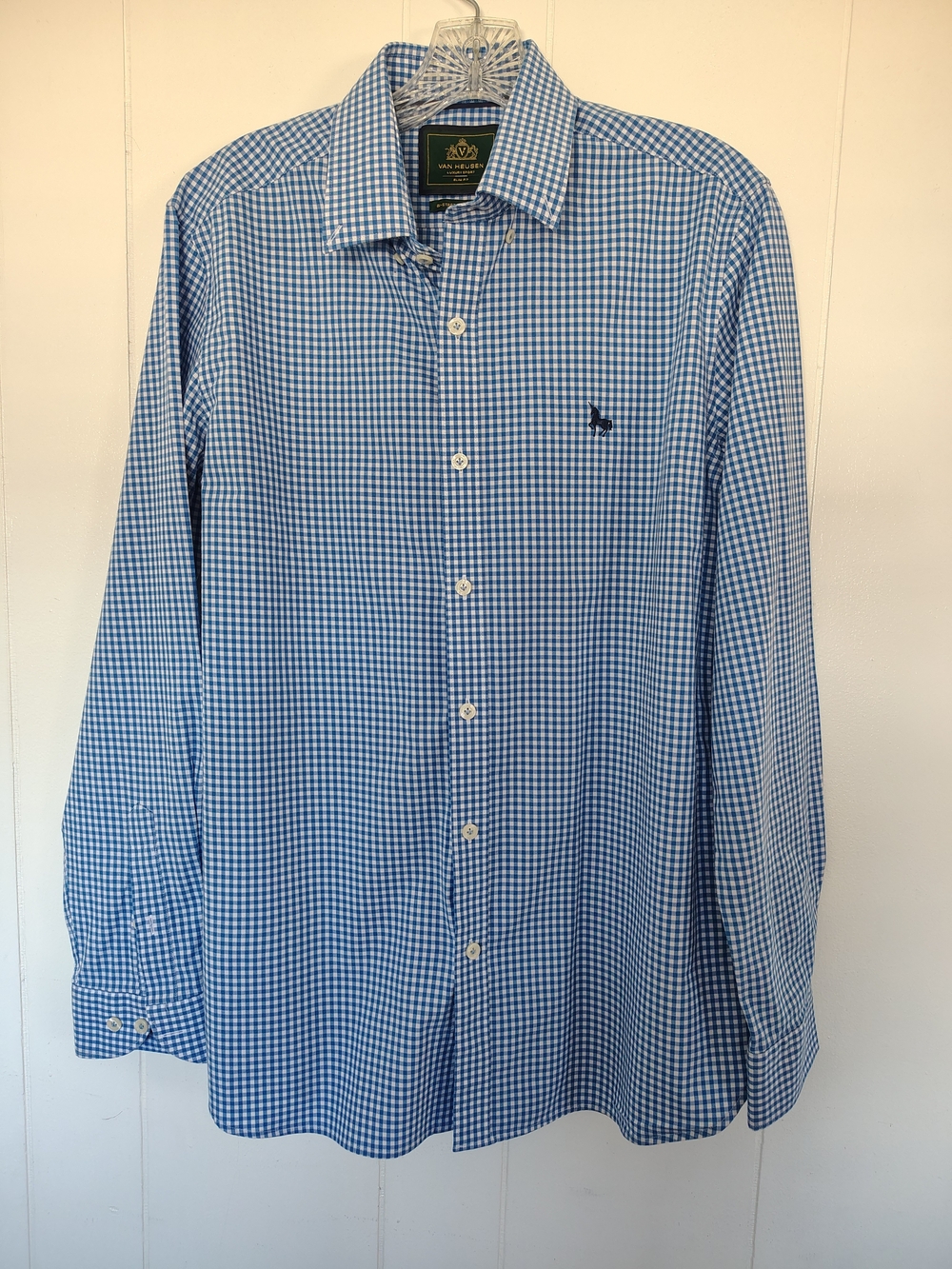 Van Heusen Luxury Sport Blue Gingham Slim Fit Shirt